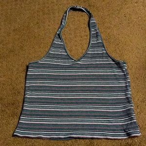 AE Medium American Eagle striped halter top EUC